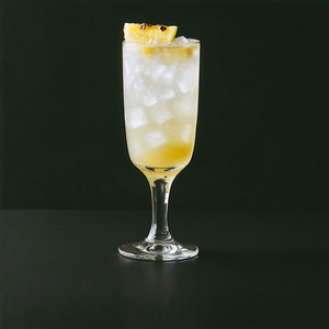 An image of the Jamaica Mule cocktail submitted by Toby that contains White Rum, Dark Rum, Gold Rum, Falernum, Lime, Ginger Beer, Pineapple and Crystallised Ginger