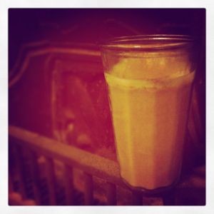 An image of the Black Flip cocktail submitted by n0tquitethere that contains Chocolate Stout, Dark Rum, Demerara Syrup, Egg and Nutmeg