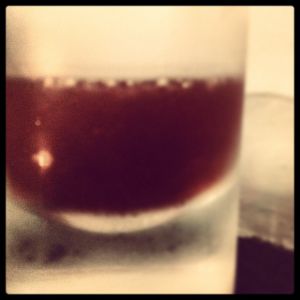 An image of the Mississippi Mule cocktail submitted by n0tquitethere that contains London Dry Gin, Crème de Cassis and Lemon