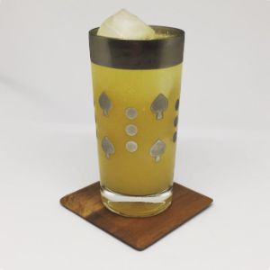 An image of the Must Skye Remind You cocktail submitted by n0tquitethere that contains Single Malt Scotch, Lemon, Simple Syrup, Mustard and Soda Water