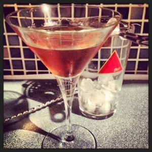 An image of the Pals of Old cocktail submitted by n0tquitethere that contains Rye Whiskey, Gold Rum, Sweet Vermouth and Bob's Bitters Abbott's Bitter